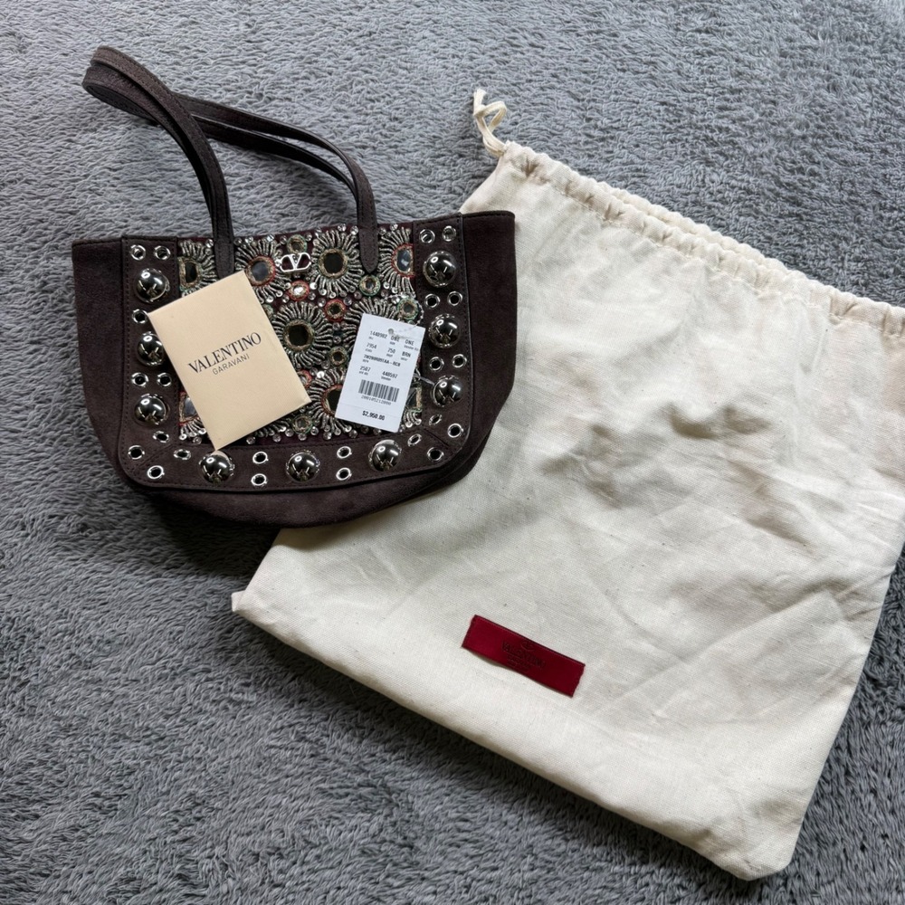 Valentino Garavani Nellcôte Mini Embroidered Mirror Tote Bag - Picture 10 of 13